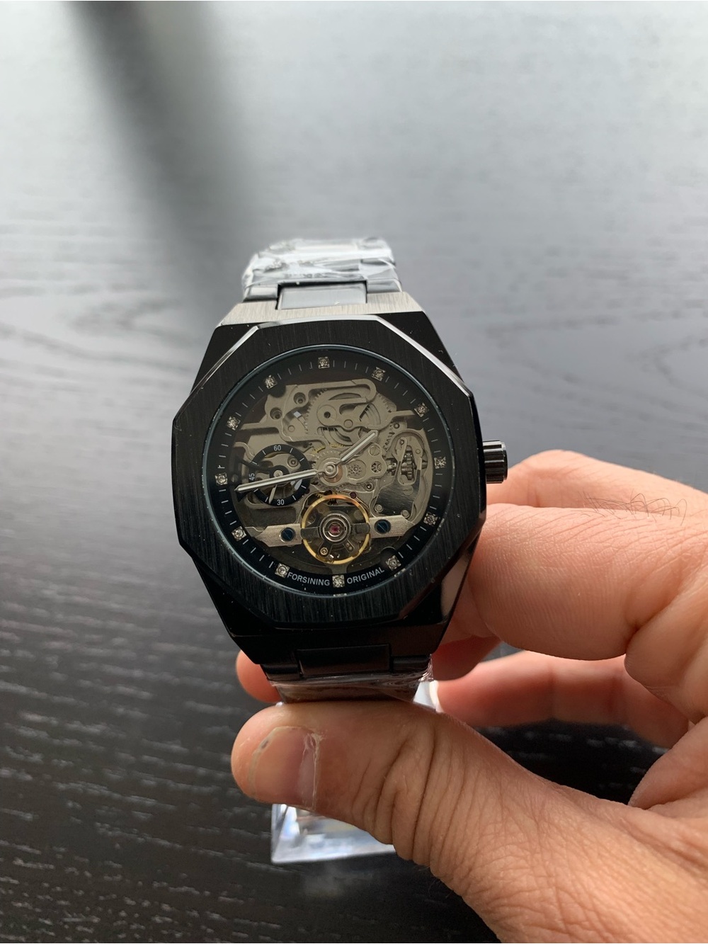 Black Skeleton Dial Royal Oak Style Men's Mechanical Watch